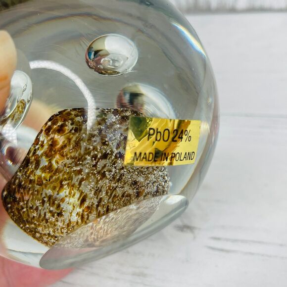 Beautifully Crafted Glass Paperweight Large Controlled Bubbles Made in Poland - Picture 5 of 10